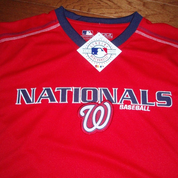 Nationals Red Short Sleeve Shirt MLB GM TX3 Cool - Picture 2 of 4